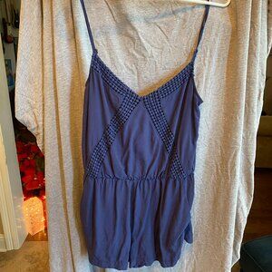 Lulus Navy Blue Pleated Romper SMALL